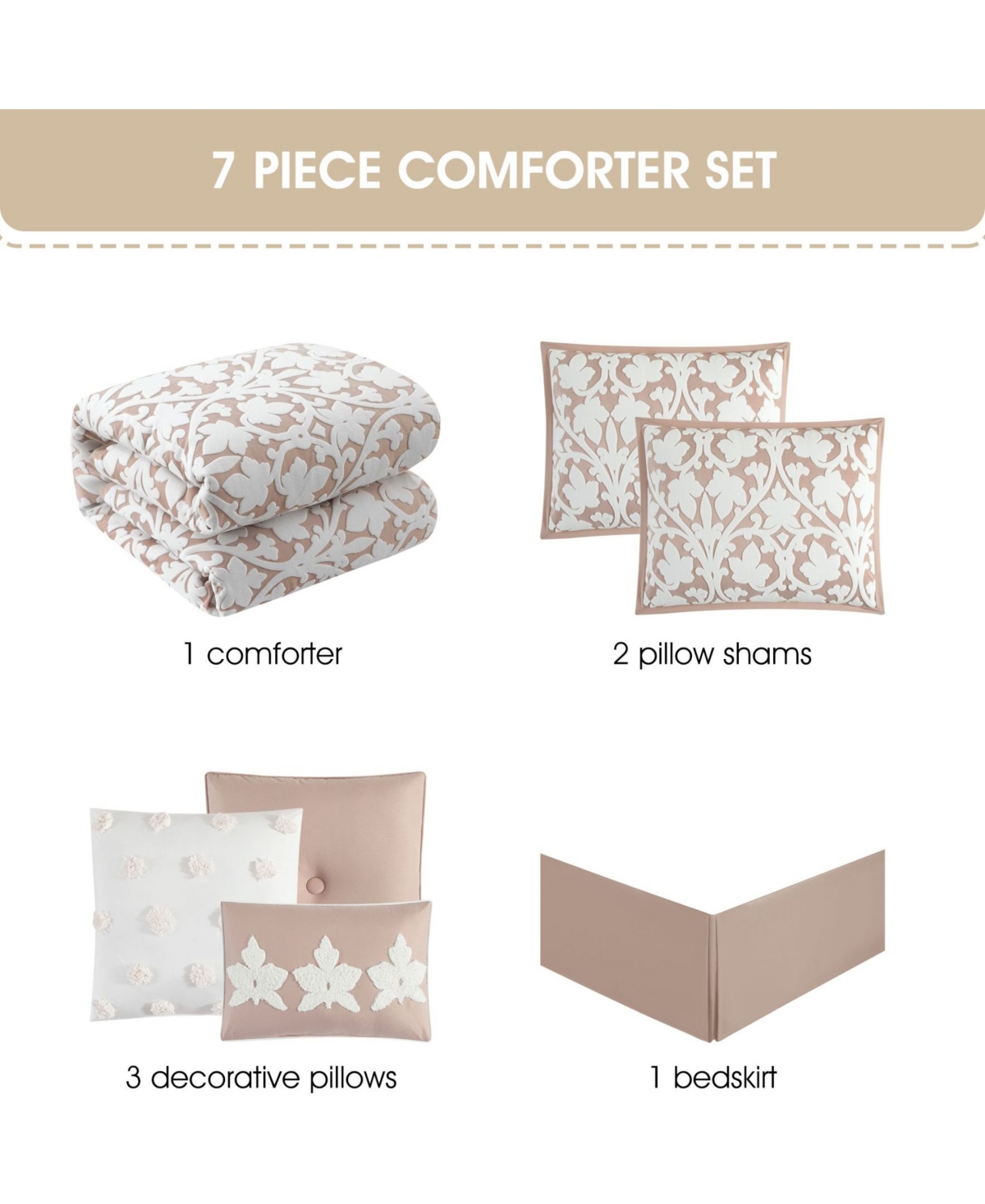 Stratford Park Adissa Floral 7-Pc. Comforter Set