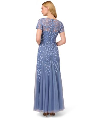 Adrianna Papel Women's Floral-Beaded Gown
