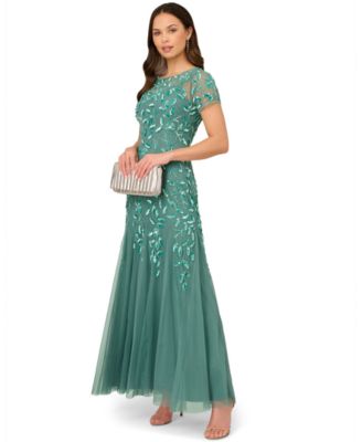 Adrianna Papel Women's Floral-Beaded Gown