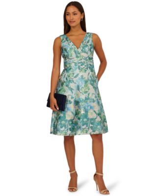 Women's Floral Jacquard Midi Dress