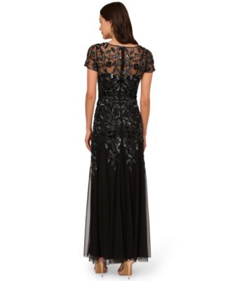 Adrianna Papel Women's Floral-Beaded Gown