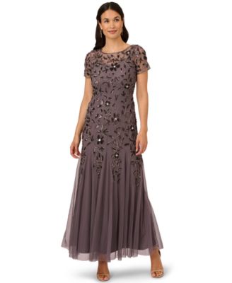 Adrianna Papel Women's Floral-Beaded Gown