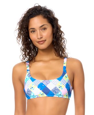 Women's Printed Scoop Neck Swim Bikini Top