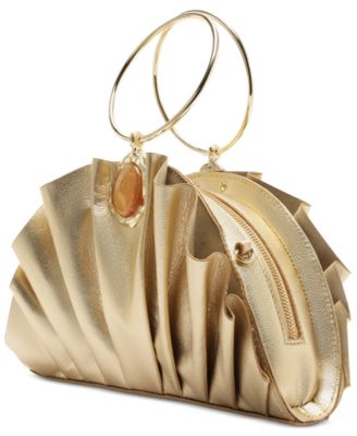 Ravena Small Gold-Tone Ring Handle Clutch