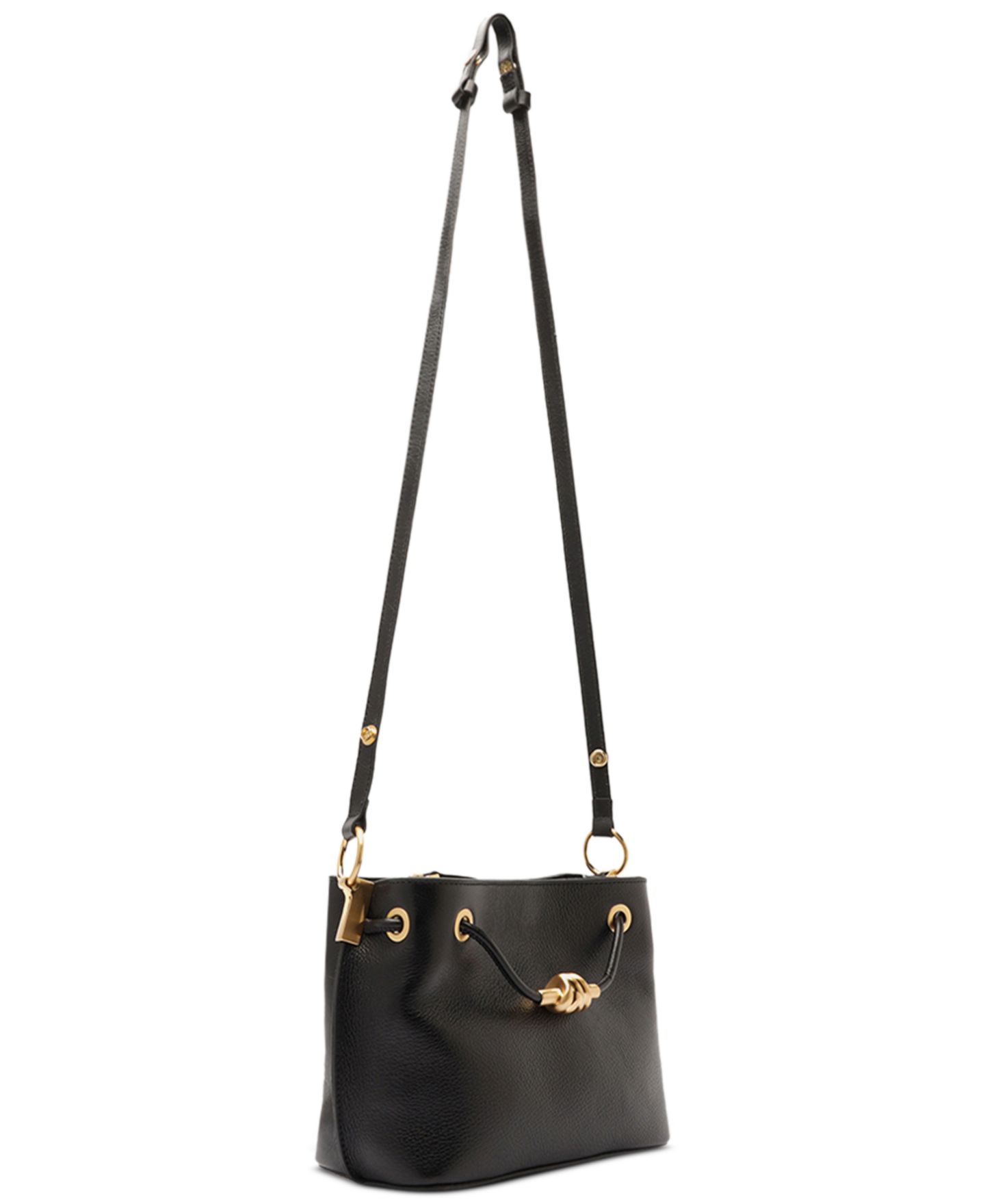 Женская сумка Arezzo Daphne Small Leather Crossbody Handbag, цвет: Чёрный — фото 3