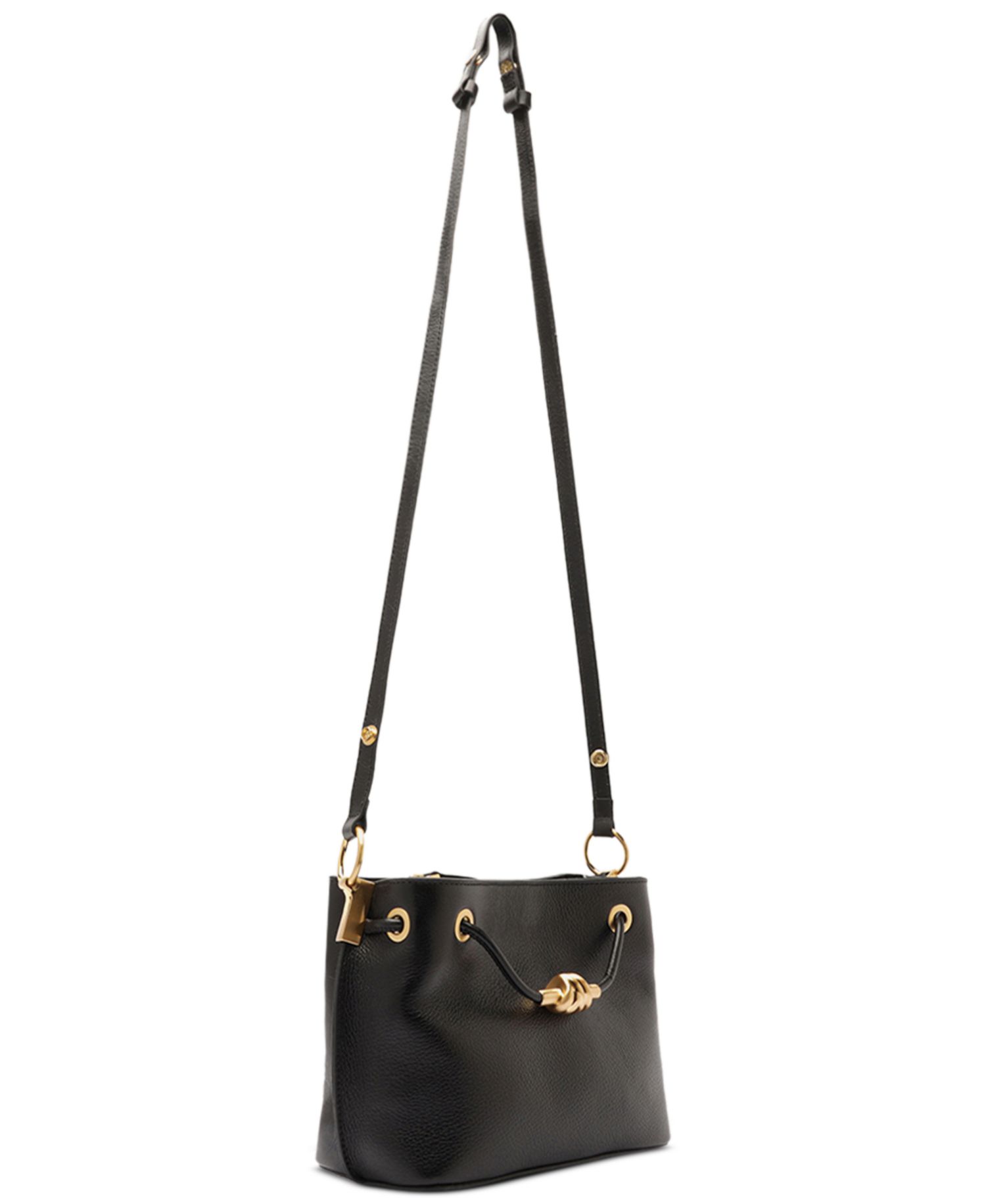 Daphne Small Gold-Tone Knot and Eyelets Crossbody Handbag