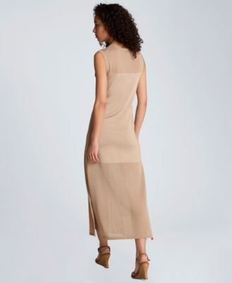 Women's Semi-Sheer Side-Slit Sleeveless Dress