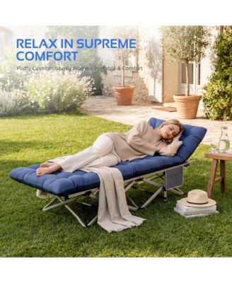 2-Piece Folding Bed Camping Cots with Removable Cotton Mattress (2 in a set), 600 lbs