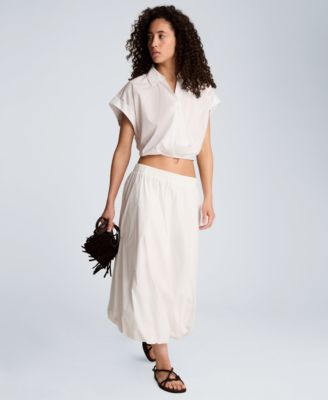 Women's Pull-On Bubble Midi Skirt