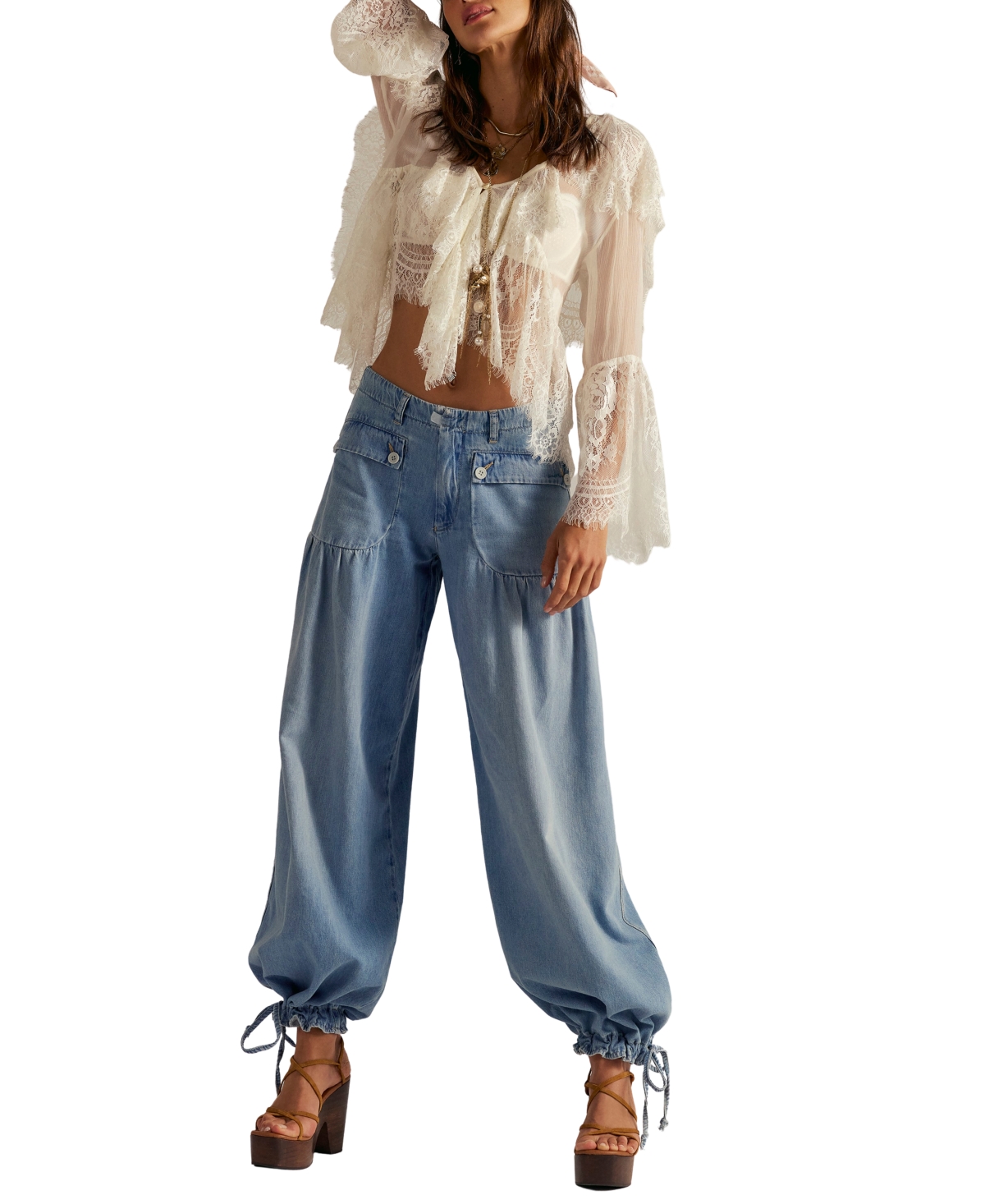 Free People Women's Mid-Rise Balloon Jeans