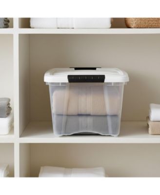 USA 19 Qt Stackable Plastic Storage Bins with Lids