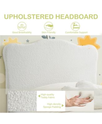 Platform Bed- Adjustable Headboard Wood Slats No Box Spring Needed