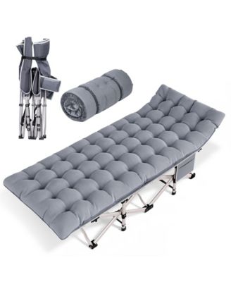 2-Piece Folding Bed & Camping Cots with Removable Cotton Mattress Indoor & Outdoor, 600lbs
