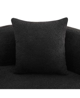  Curved Loveseat Sofa, Teddy Velvet, No-Assembly, 350 lbs Capacity