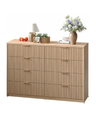 Modern 8-Drawer Dresser with Fluted Front