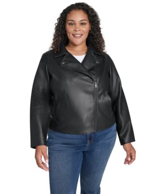 Plus Size Long Sleeve Moto Jacket