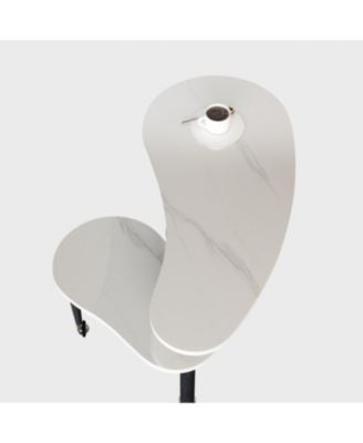 Contemporary rotatable cocktail table with solid rubber wood legs