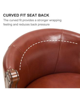 Cow top Leather Wooden Bar Stools, 360 Swivel Bar Chair with Backs