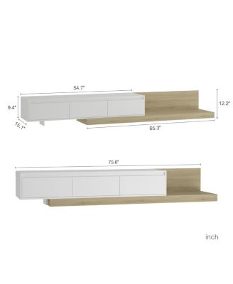 Modern TV Stand with LED Lights & Storage for Living Room