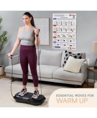 Whole Body Vibration Plate Workout Poster – Exercise Chart with Training Guide & Instructions for Vibration Plate Exercise Machine