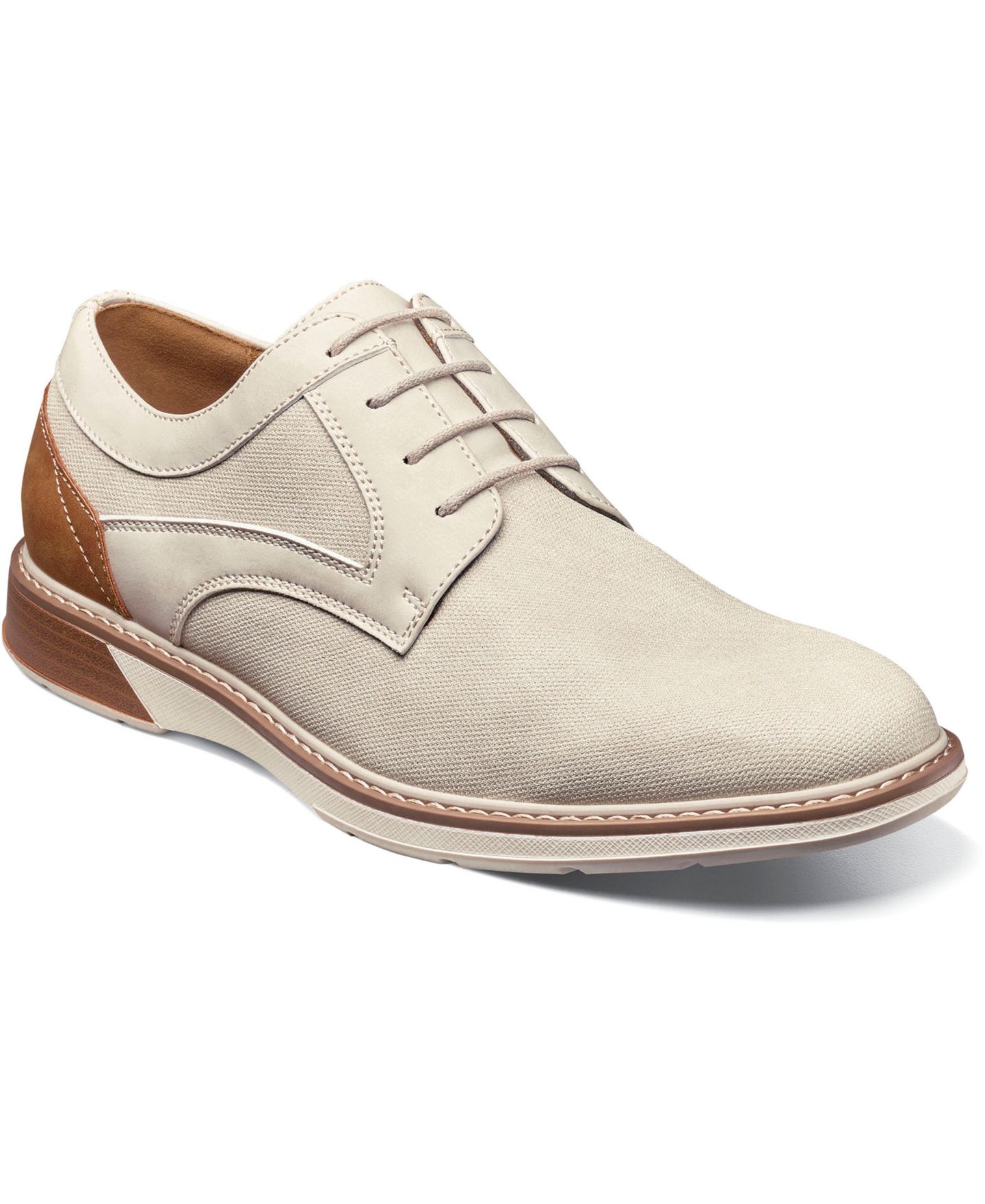Обувь Stacy Adams Men's Phineas Plain-Toe Lace-Up Shoes, цвет: Бежевый — фото 1
