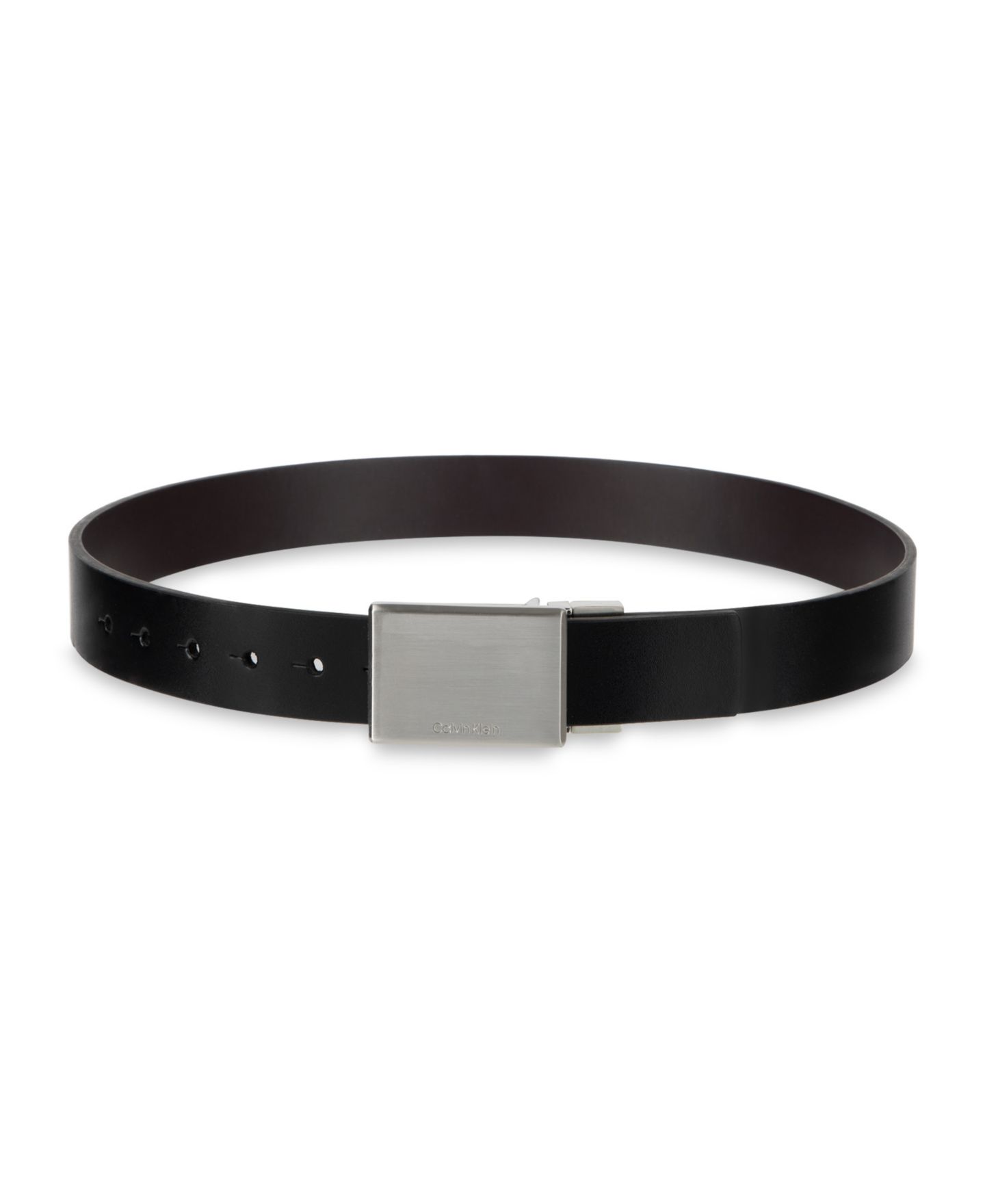 Ремень Calvin Klein Two-In-One Reversible Plaque Buckle Dress Belt для мальчиков, цвет: Чёрный / Коричневый — фото 4