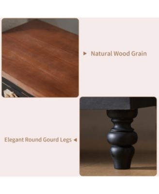 Streamdale Vintage Farmhouse End Table - Rustic Nightstand, 3 Drawers