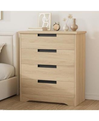 4 Drawer Dresser for Bedroom, 36in Tall 4 Chest of Drawers with Built-in Handles Design