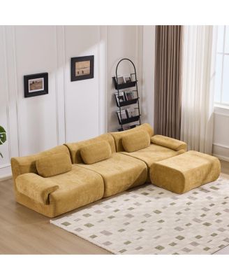 Modular Combination Armchair, Extra-Large Chenille Deep-Seat (3+1 Seater)