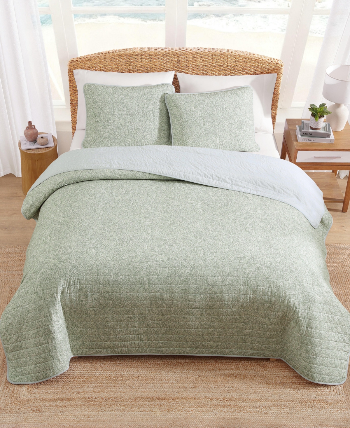 Tommy Bahama Home Caicos Isle Cotton Reversible 3-Pc. Quilt Set