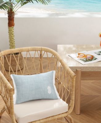 Ocean Bay Pineapple Cotton Decorative Pillow, 12" x 16"