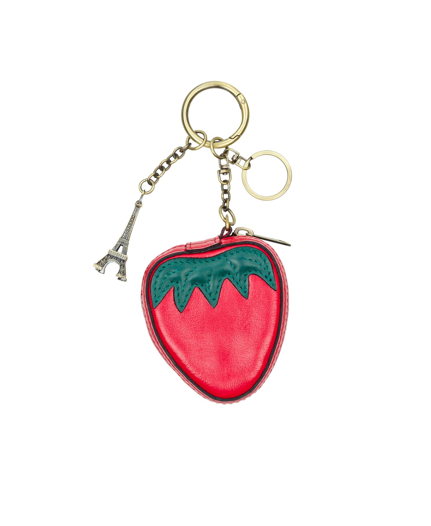 Женский брелок Patricia Nash Strawberry Zip Around Leather Mini Handbag Charm, цвет: Клубничный — фото 1