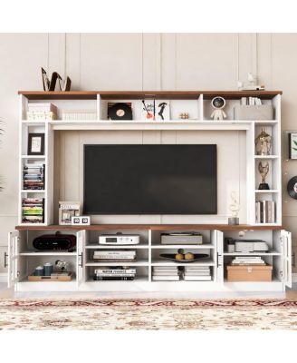 95.5" Entertainment Center with Bookshelves for TVs up to 80