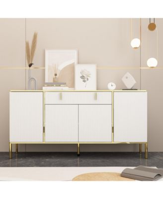 Dresser with 4 Doors and Deep Drawer, Side Cabinet for Bedroom, Living Room