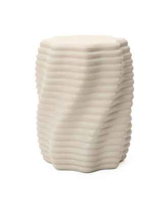 Sculptural MgO Patio Table, Tall Round Side Table for Outdoor Spaces