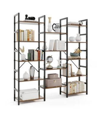 5-tier Triple Wide Heavy-duty Metal Frame Industrial Bookshelf.