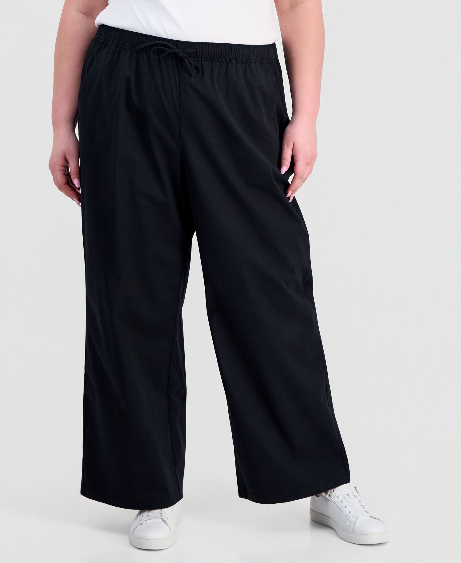 Plus Size Wide-Leg Pull-On Pants