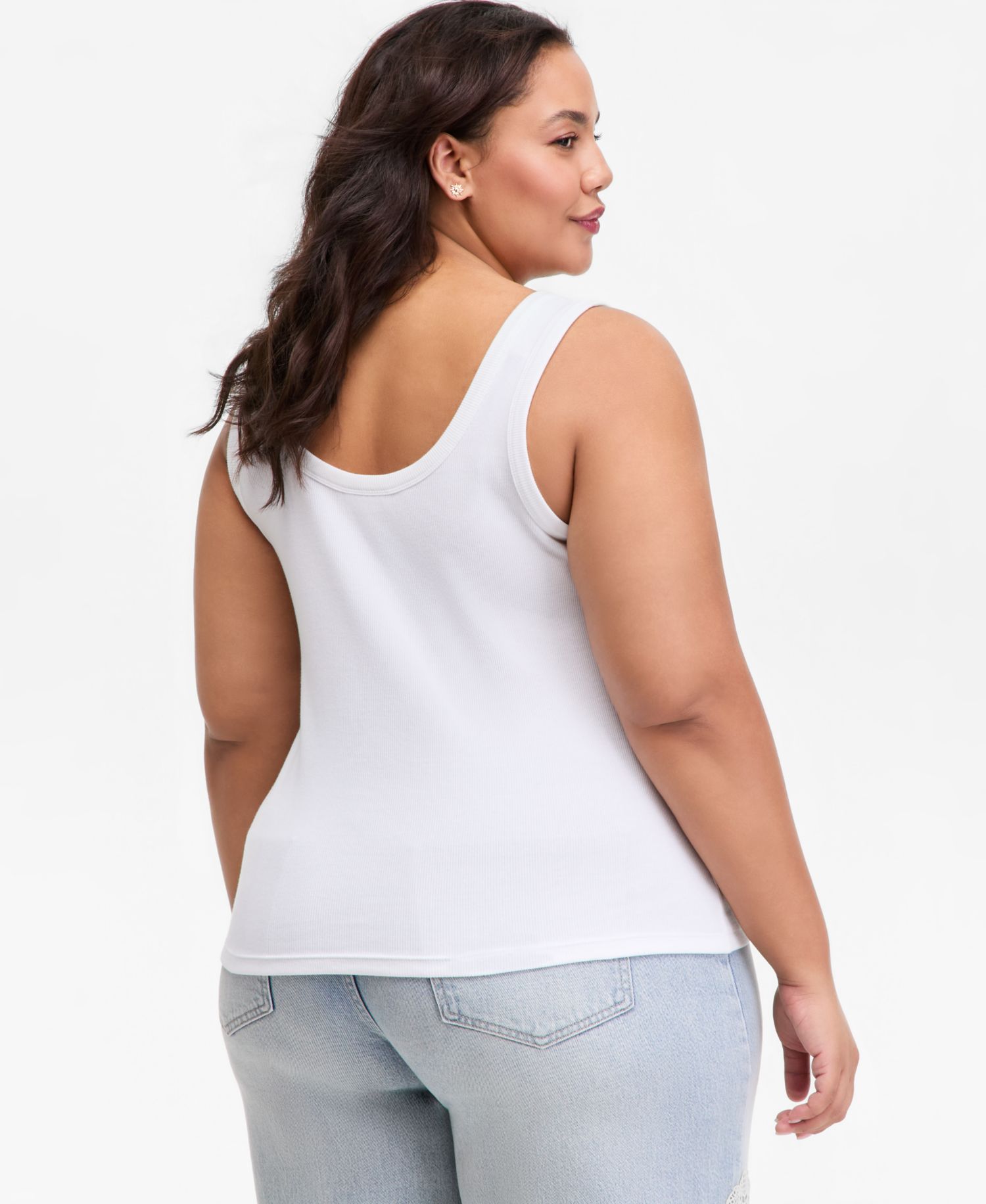 Plus Scoop-Neck Embroidered Margarita Tank Top