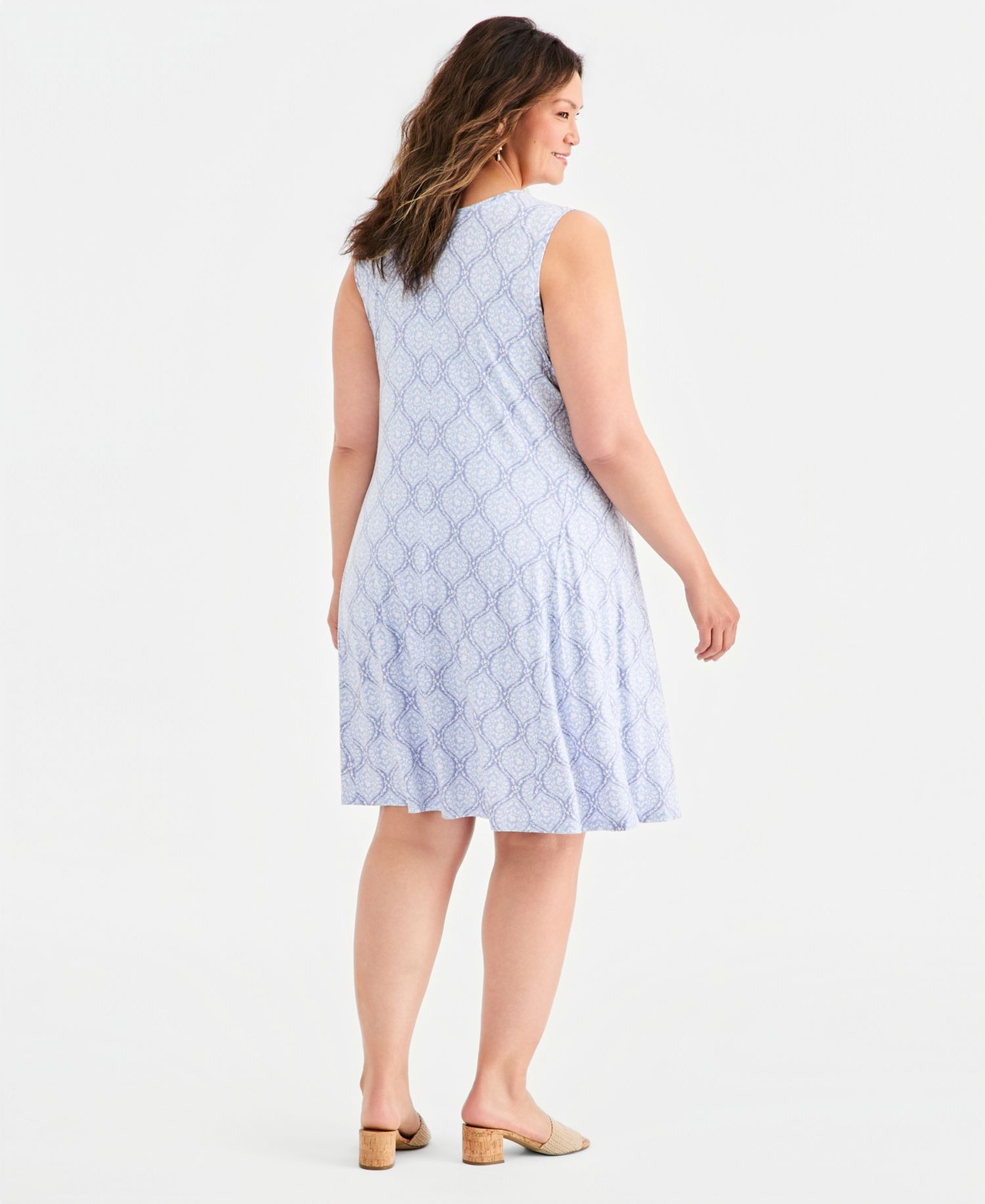Petite Printed Sleeveless Knit Dress