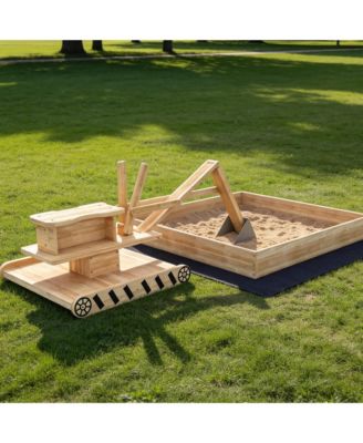 Wooden box with Digger, Kids box Outdoor with 360degree(s) Rotating Seat