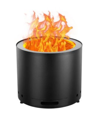 15 Inch Smokeless Wood Burning Fire Pit with Removable Ash Pan, Stainless Steel