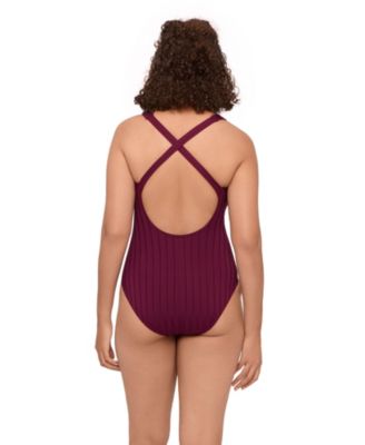 Women's Scoop Neck X-Back Wide Rib One-Piece Swimsuit