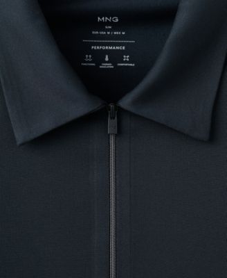 Men's Comfort Stretch Zip Polo Shirt