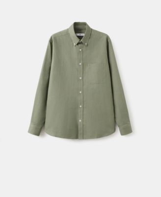 Men's Cotton Striped Regular-Fit Oxford Shirt