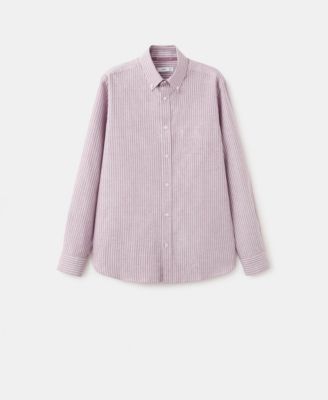 Men's Cotton Striped Regular-Fit Oxford Shirt