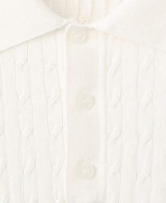 Men's Cotton Braided Knitted Polo Shirt