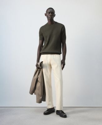 Men's Cotton Cable-Knit T-Shirt