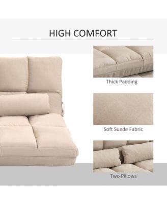 Convertible Floor Sofa Chair with Adjustable Backrest and Headrest