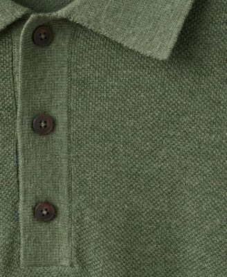 Men's Microstructure Fine-Knit Polo Shirt