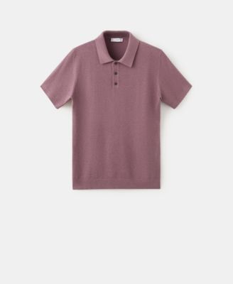 Men's Microstructure Fine-Knit Polo Shirt
